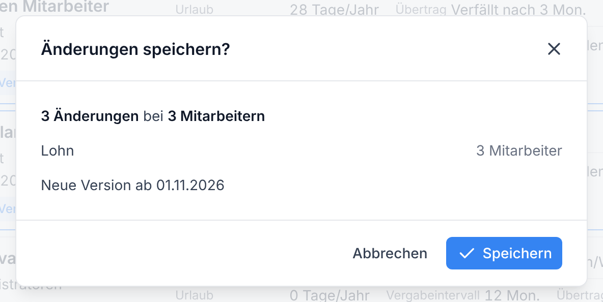Die Zusammenfassung vor dem Speichern