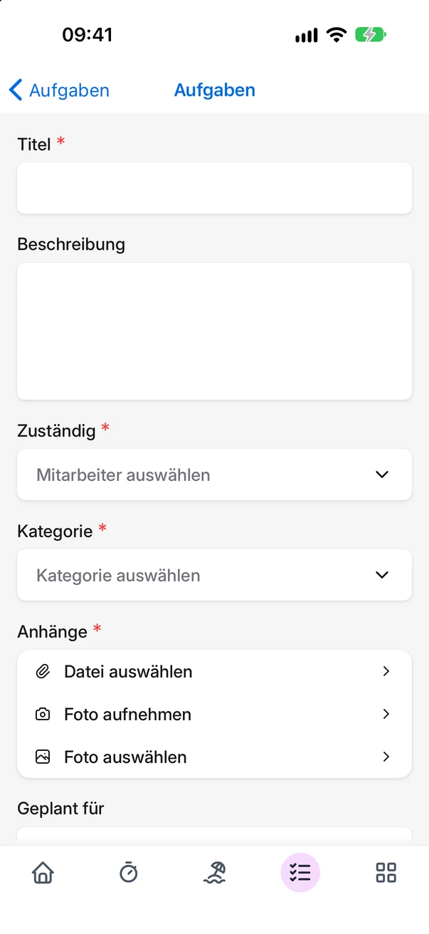 Die neue Aufgabe in der App