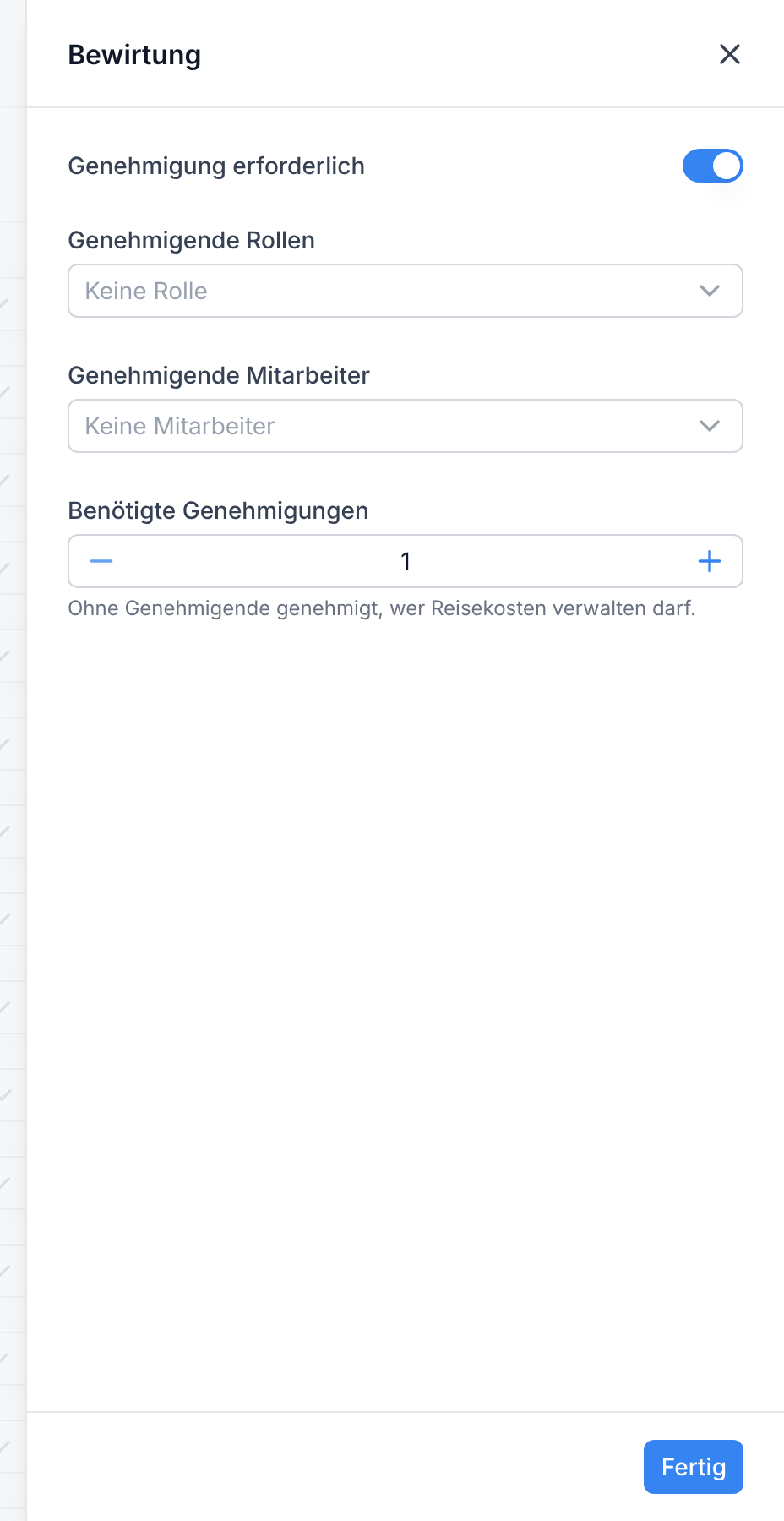 Die Genehmigung einer Kategorie