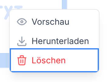 Das Menü einer Datei mit dem Eintrag Löschen