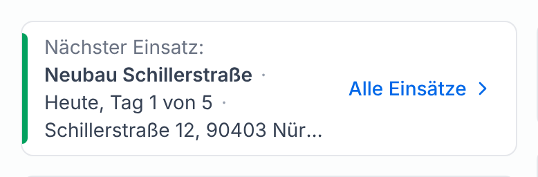 Der nächste Einsatz auf dem Dashboard