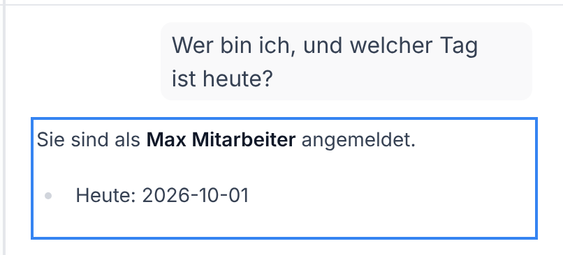 Die Antwort des Chats unter der Frage