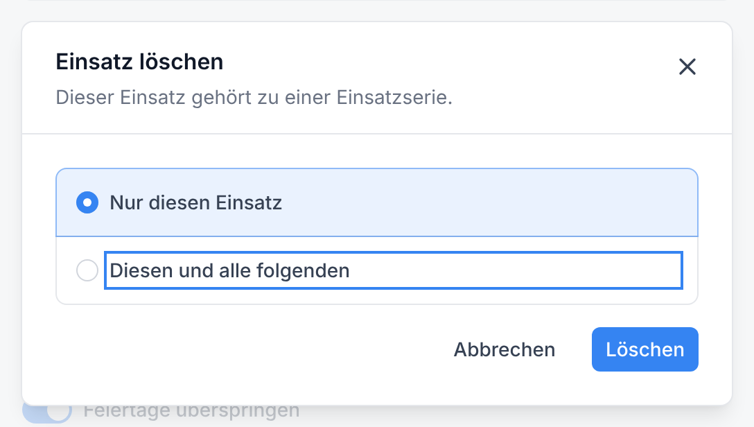 Die Frage nach dem Umfang einer Änderung an einer Einsatzserie