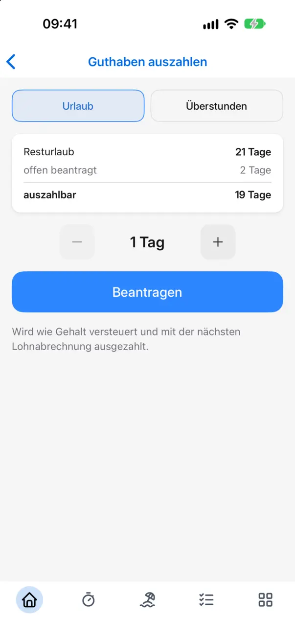 Guthaben auszahlen in der App