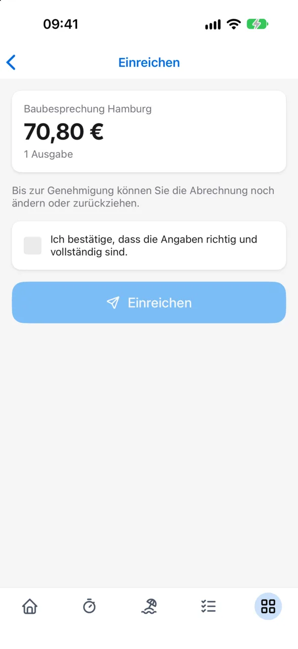 Einreichen in der App