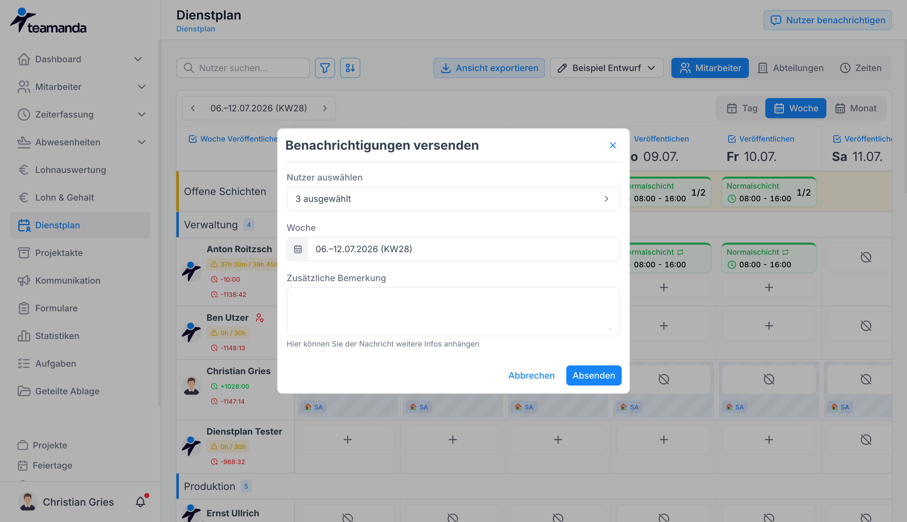 Nutzer benachrichtigen