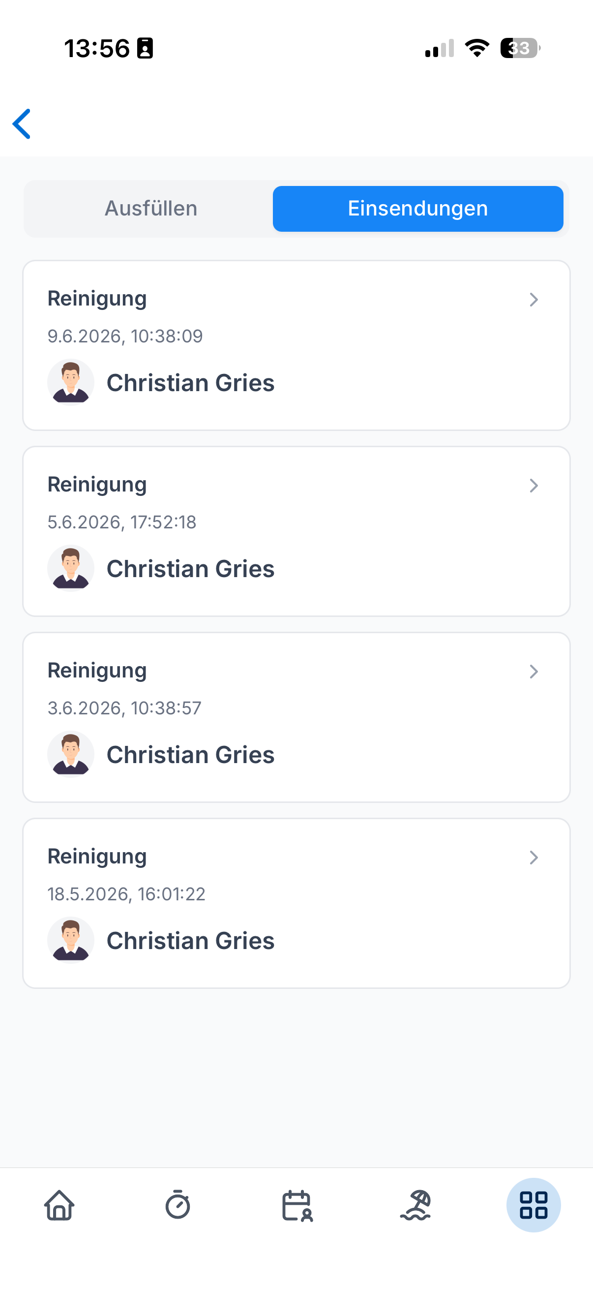 App Formular-Einsendungen