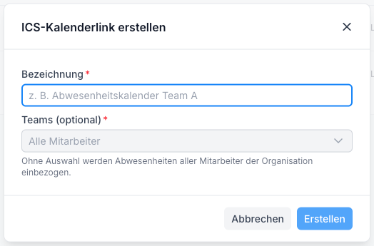 ICS Link hinzufügen