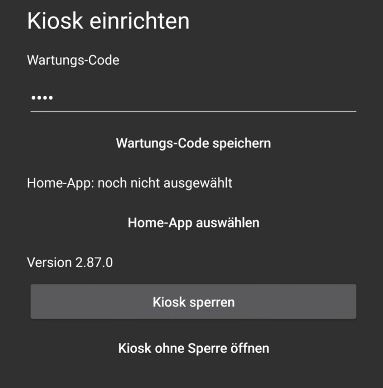 Teamanda Kiosk-App für Android