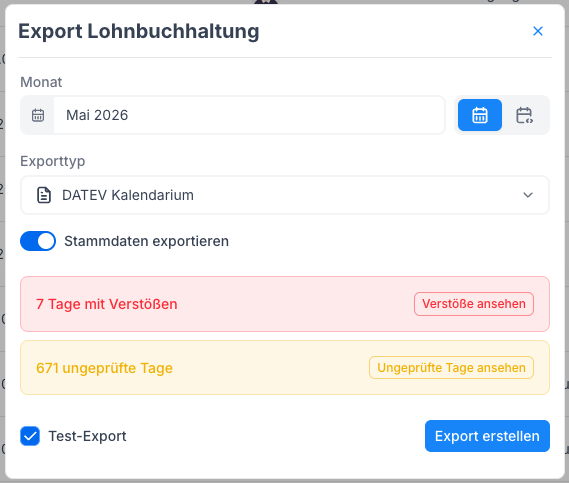 Export erstellen
