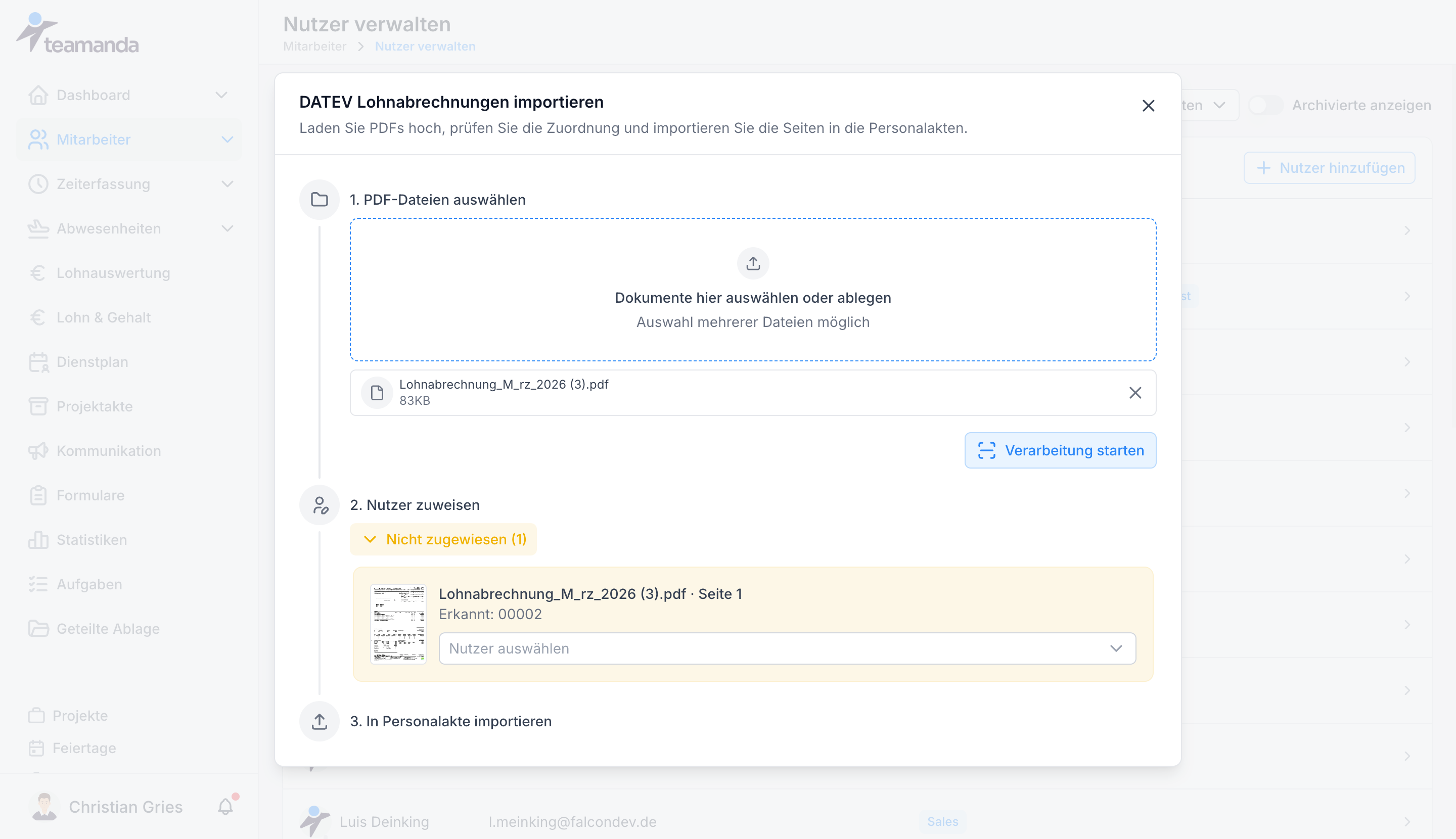 DATEV Upload zuweisen