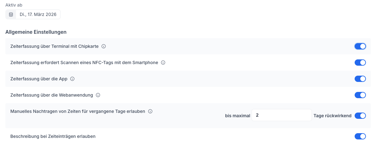 Allgemeine Einstellungen