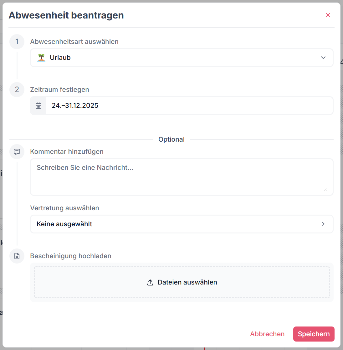 Abwesenheitsantrag - Web