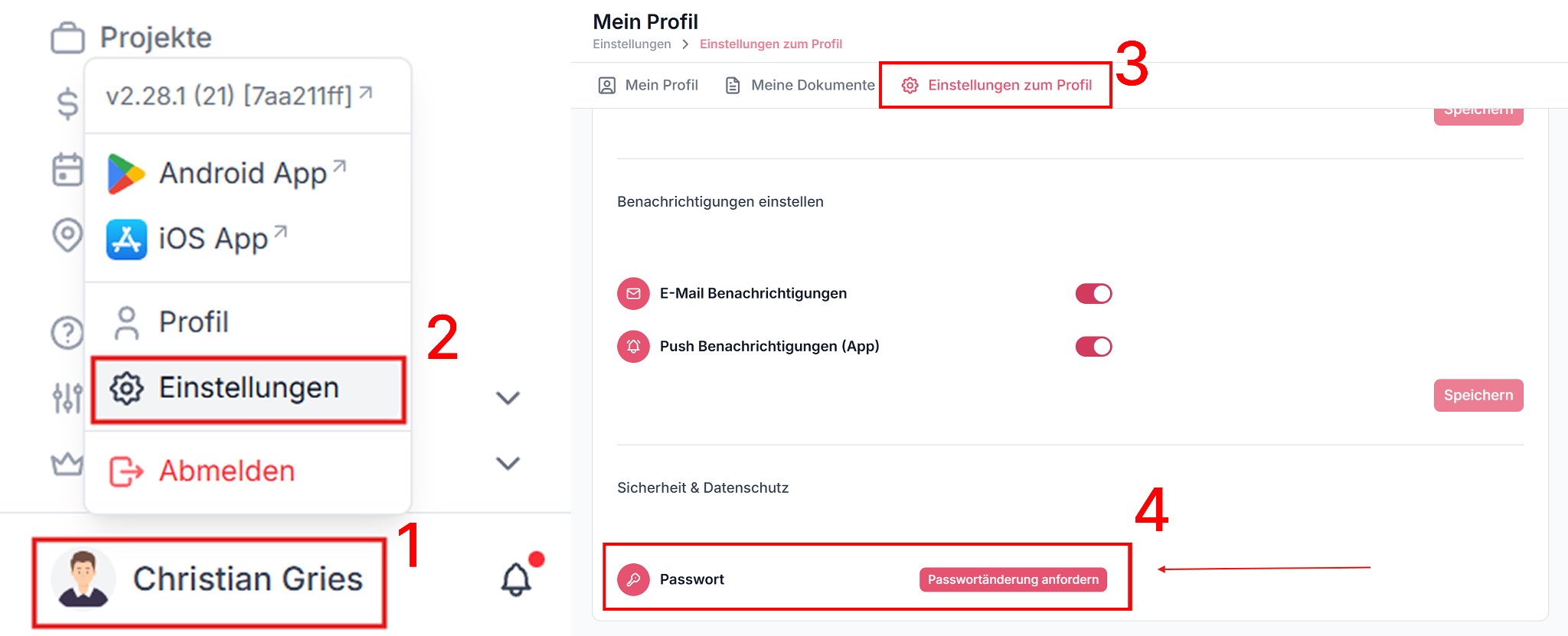 Passwort zurücksetzen