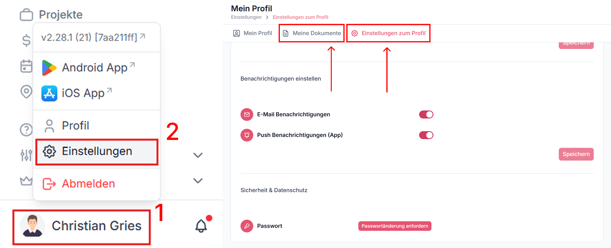 Profil-Einstellungen